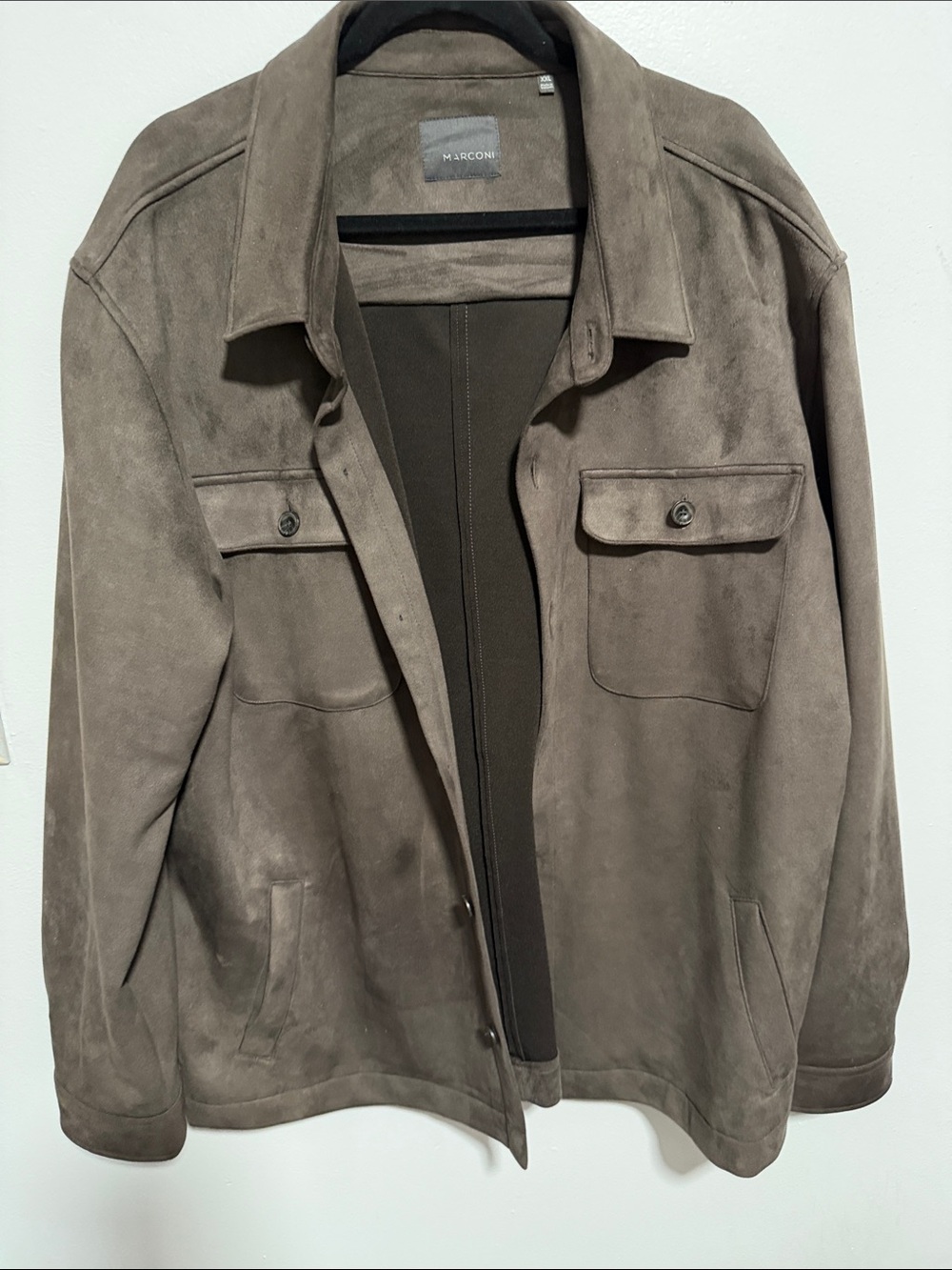 Marconi Men's Suede Shirt Jacket in Taupe pre-owned